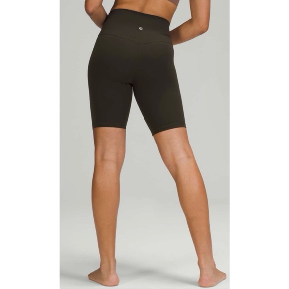 Lululemon Align Biker Shorts Olive Green 8" Inseam Rare Size 6 - Picture 2 of 10